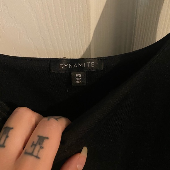 Dynamite Basic Black Tank Thick Comfy Fabric Square Neckline EUC - Picture 2 of 2